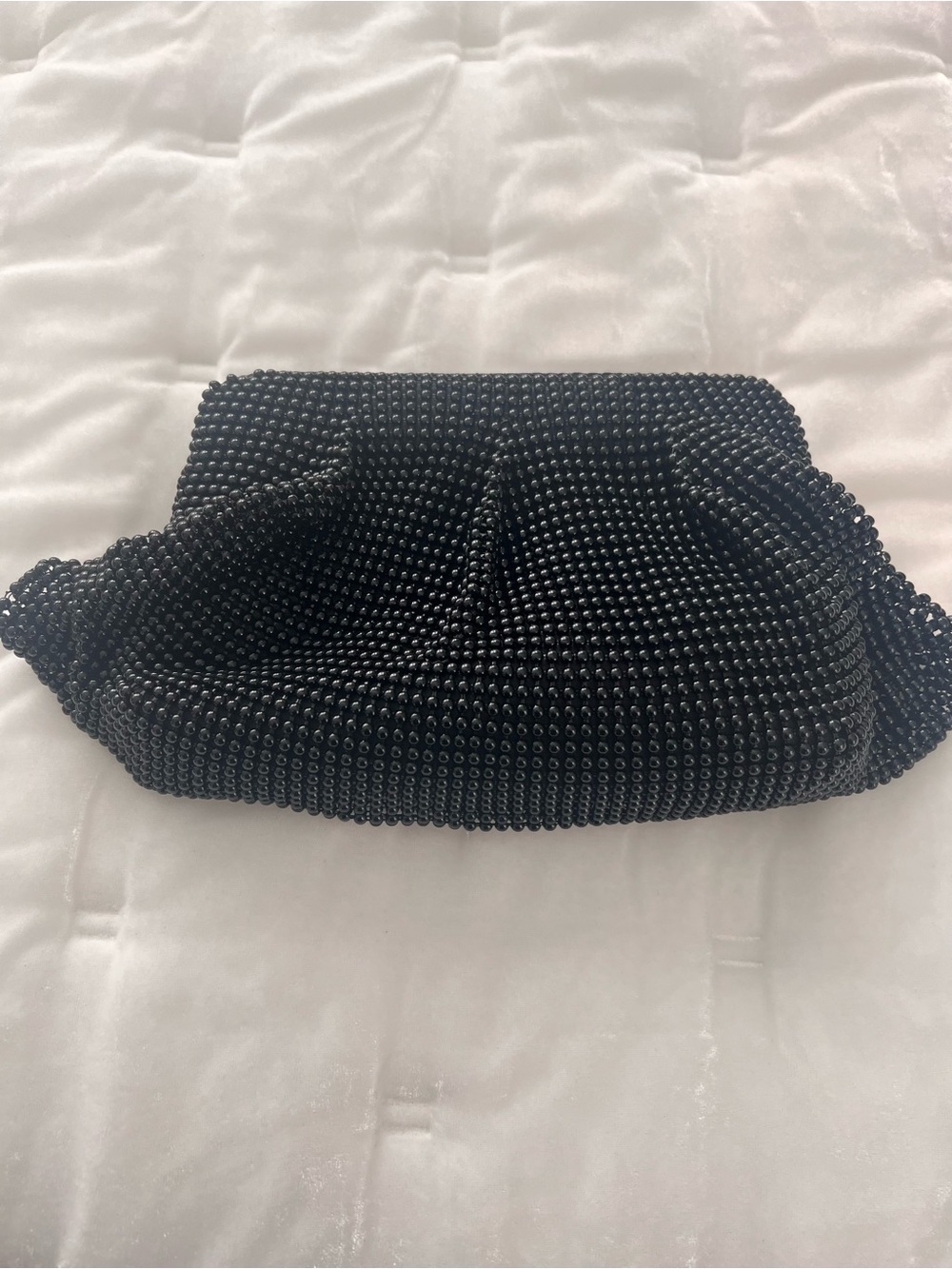 Jessica McClintock Black Beaded Wristlet Clutch